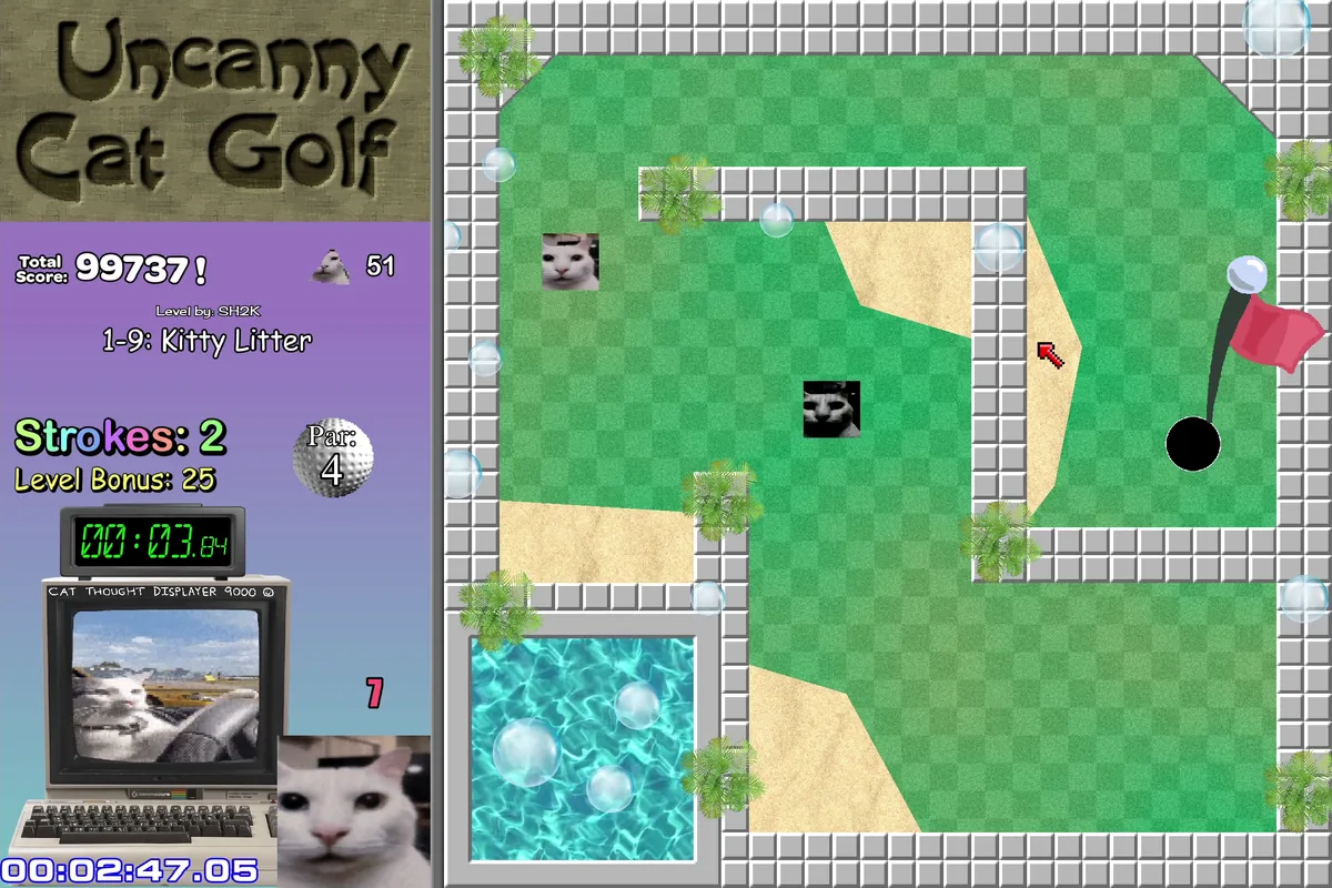 Uncanny Cat Golf gameplay screenshot for field note 3